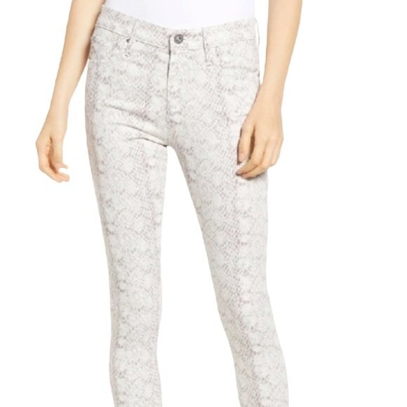 AG Jeans Ivory Python Farrah Skinny Jeans - Picture 4 of 9